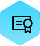 WoundLogix_BlueHexIcon_certificaiton_ Wound Logix Icon - Certificate in a blue hexagon