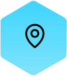 Wound Logic Icon map blue hexagon