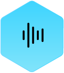 WoundLogix_BlueHexIcon_waveforms Wound Logic Icon waves blue hexagon